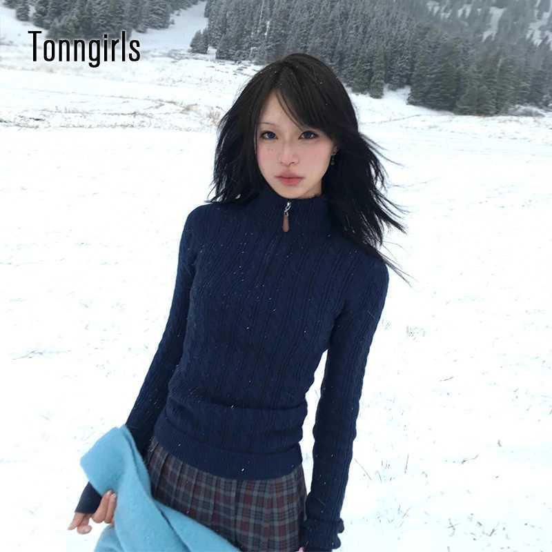 Women's Sweaters Tonngirls Y2k Japanese Sweater Women Cashmere Knit Pullovers Turtleneck Vintage Tops Korean Style Winter Warm Sweaters 2000s H