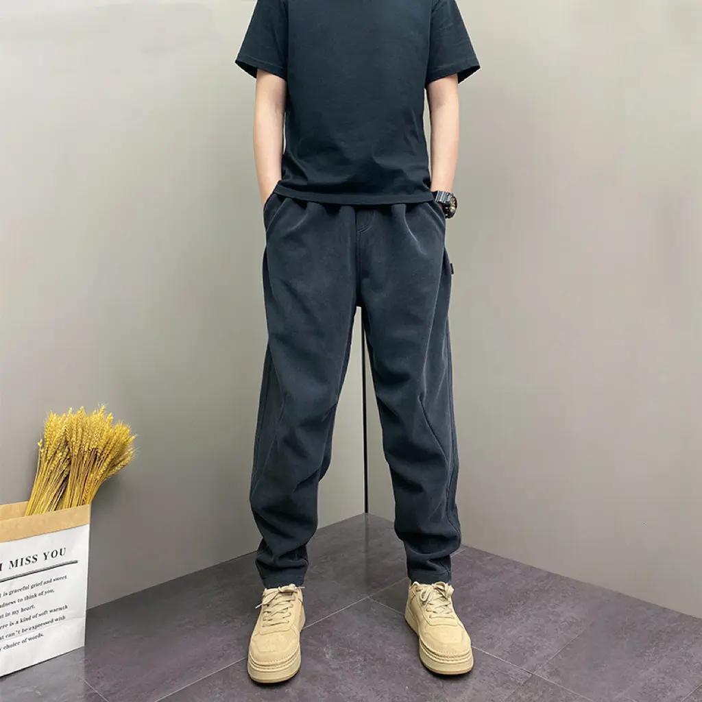 Luxury Brand Designer's Autumn Best-selling Fashionable Loose And Simple Comfortable High-quality Men's Versatile Solid-color Straight-leg