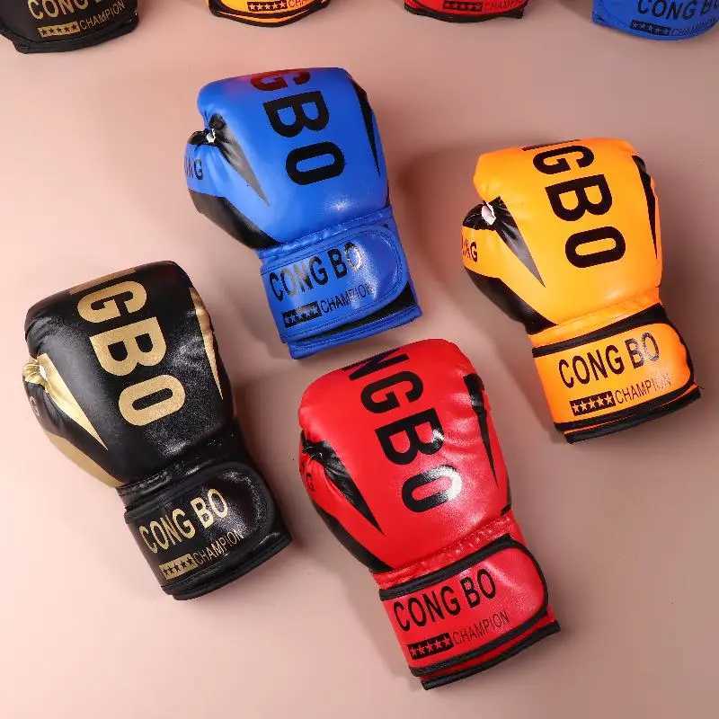 Kids Protective Gear 1 pair 6oz Professional Boxing Training Sparring Gloves PU Leather Kid Breathable Punching Karate Trainings Glove N260923