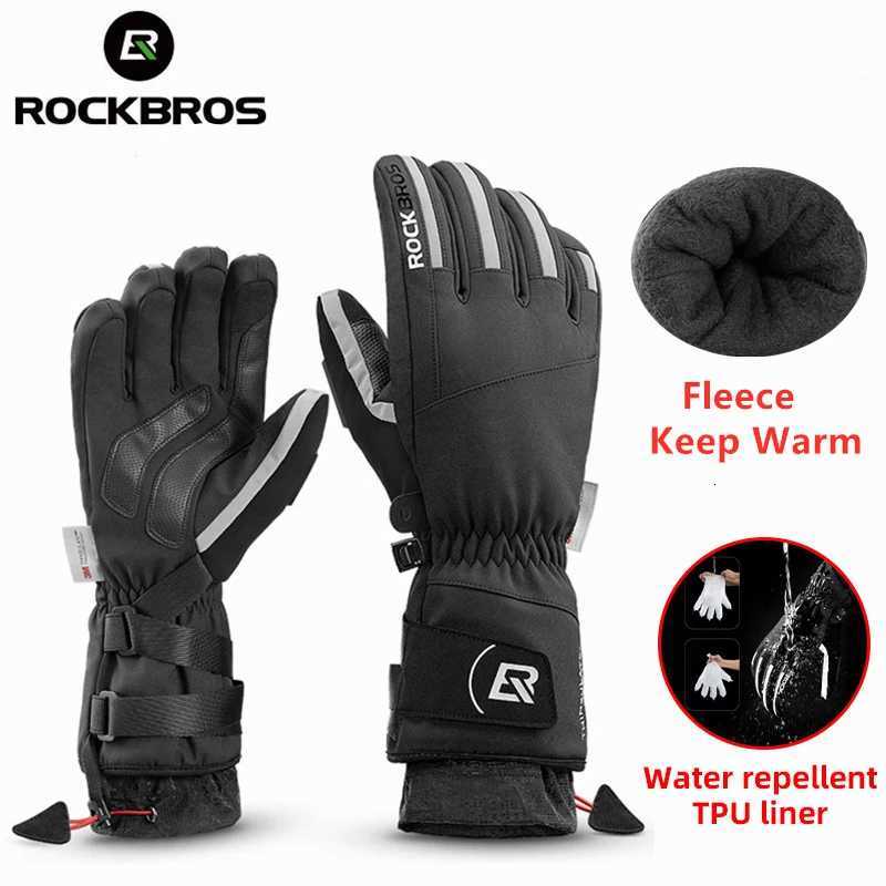 Ski Gloves ROCKBROS Ski Gloves Snowboard Gloves Snowmobile Motorcycle Riding Winter Gloves Windproof Waterproof Unisex Snow Gloves Q260923