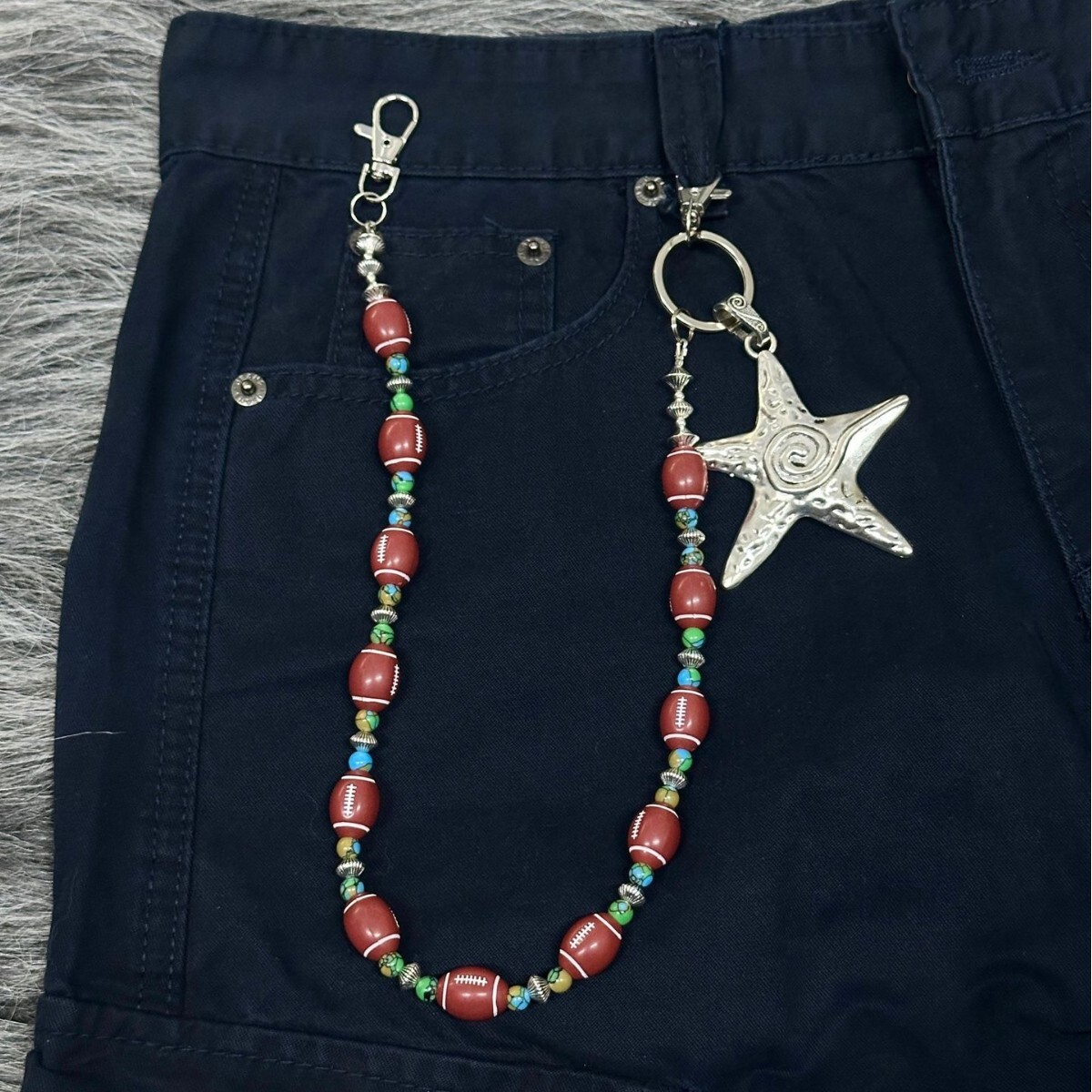 Ainworth originale retrò vintage strada dopamina vita punk stelle marine pantaloni catena all'ingrosso