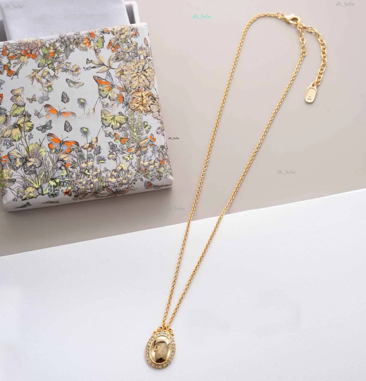 2026 Luxury quality charm pendant necklace with diamond and oval shape stud earring bracelet ring design have box stamp PS6140C
