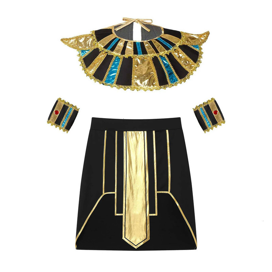 Boys Clothing Set Clothing Sets Mens Ancient baby 2pcs Egypt Role Playing Outfit Halloween Cosplay Stage Performance Costume Skirt With Cuffs Self T