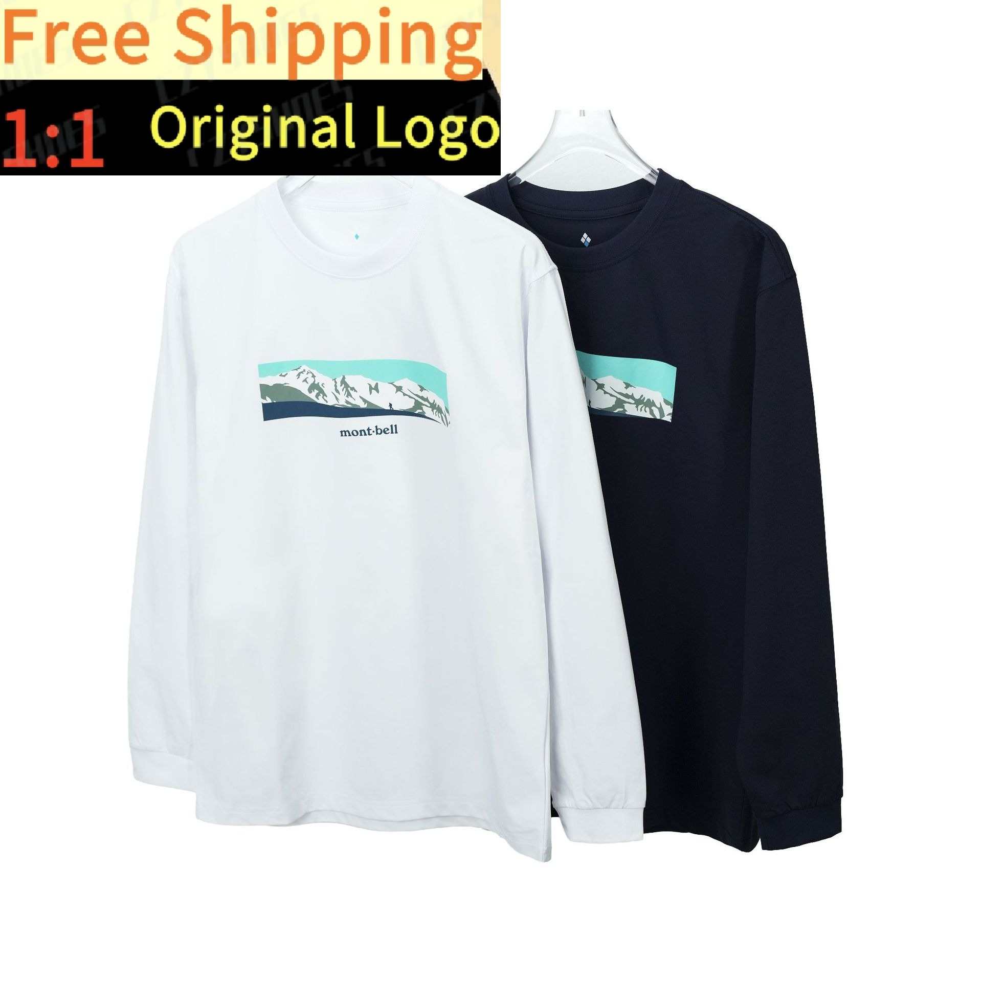 High quality Meishan montbell men's and women's matching quick-drying and breathable short-sleeved T-shirts, warm down jackets and hooded