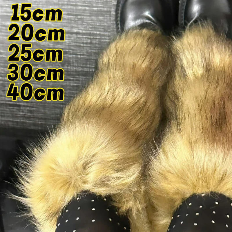 Scaldamuscoli in pelliccia sintetica retrò Donna Inverno Stivali pelosi marroni Calzini coprigambe Vintage Punk Harajuku Accessori cosplay Coprigamb