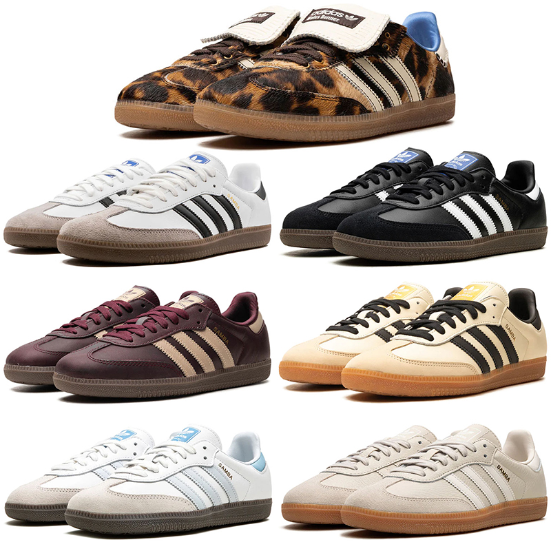 Adidas Samba OG Wales Bonner formateurs noir blanc argent léopard point hommes femmes baskets confortables en plein air polyvalent chaussures en