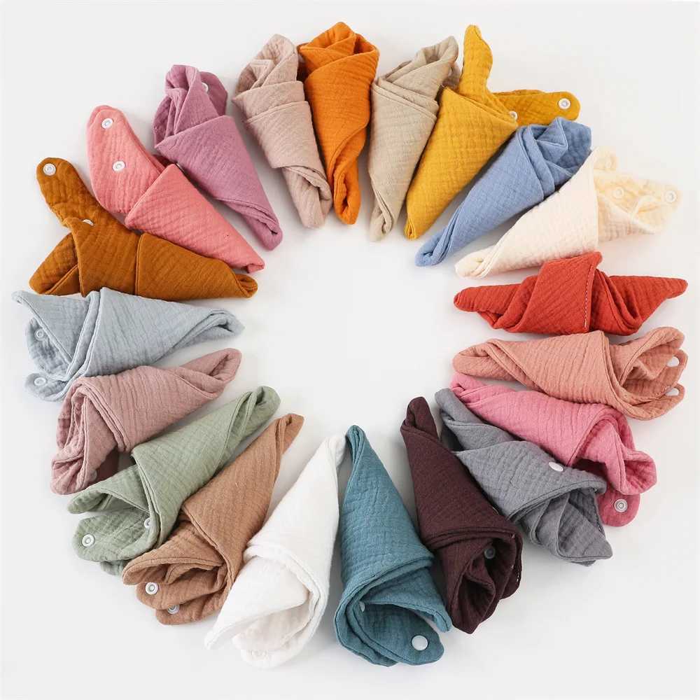 Baby Bibs Burp Cloths 3pcs Solid Color Pure Cotton Muslin Drool Towel Soft Skin Friendly Absorbent Fast Fashion Color Muslin Bib Six LayerW260923