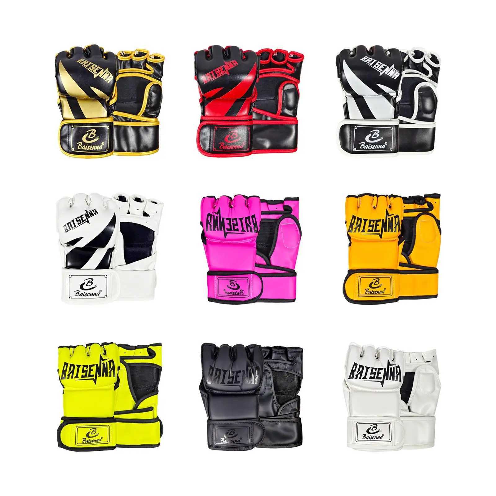 Protective Gear Mma Gloves Half Finger Sparring Grappling Martial Arts Sport Mittens Protective Gear Karate Fighting Glove Kick Boxing Gloves Q26092