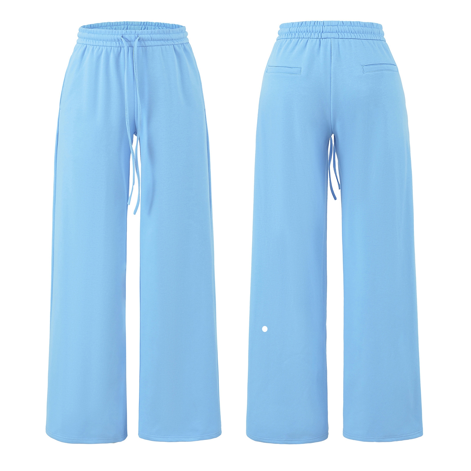 L6624 Fall Women's Casual Wide-Leg Pants with Elastic Waist and Drawstring for a Relaxed Fit Candy-Colored Basic Straight-Leg Sweatpants