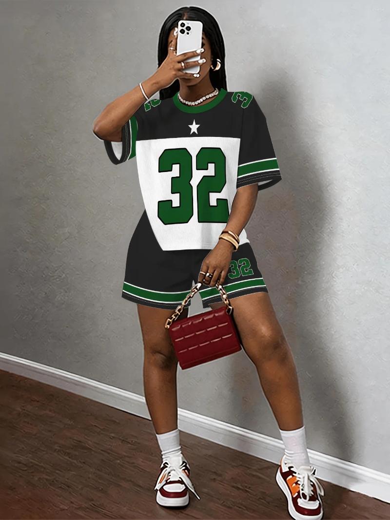 Summer -Selling Women's Short-Sleeved Shorts Set - Fashionable Comfortable Sporty 3D Digital Pattern Printing