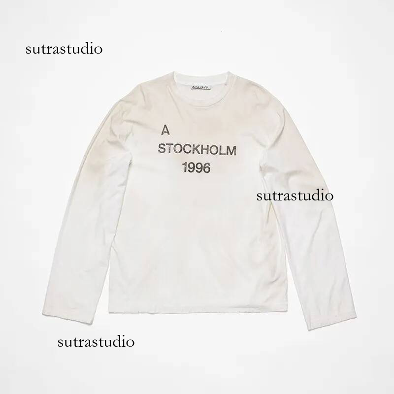 acnestudioity Long Sleeve Designer Contemporary Style acnelies High Quality Sports Luxury Crew Neck Hip Hop Washed Letter Print Mens And Womens acne