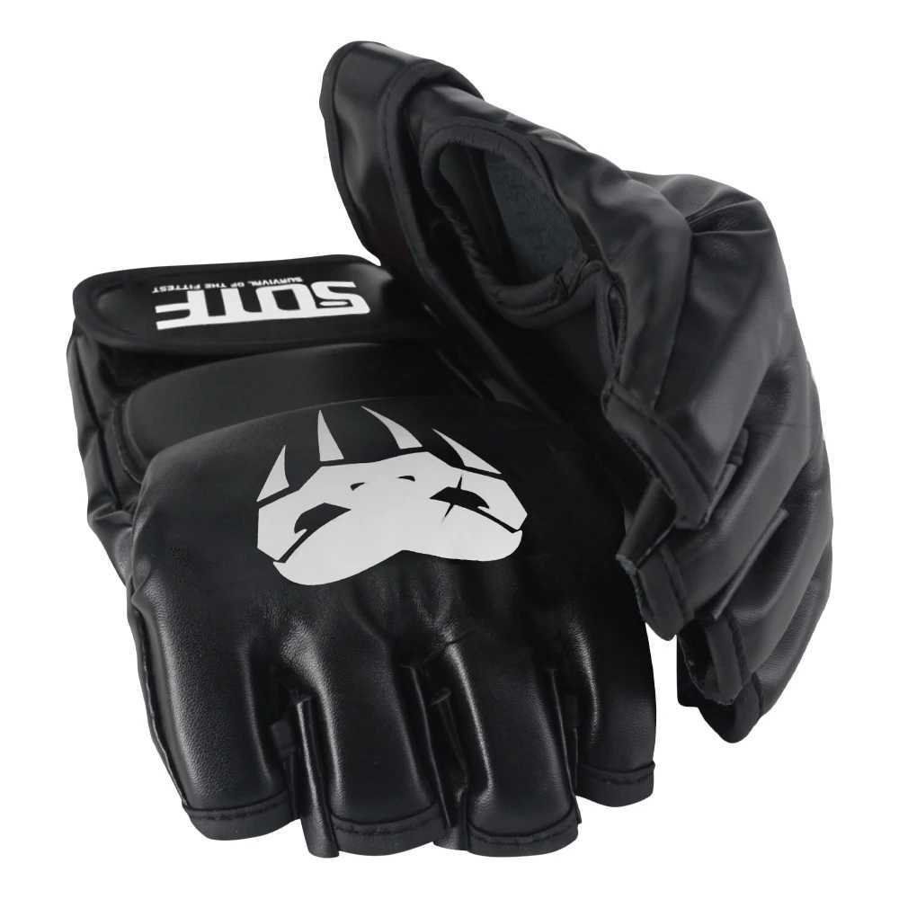 Protective Gear MMA Gloves Half-Finger for Boxing GlovesTraining Muay Thai Sparring Punching Bag Sanda Professional Fighting Mitts mma Q260923