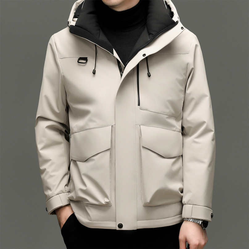 2026 Winter Mens 90% White Duck Down Jackets Hooded Thick Warm Workwear Puffer Coats Windproof Casual Outdoor Top Parkas 260909
