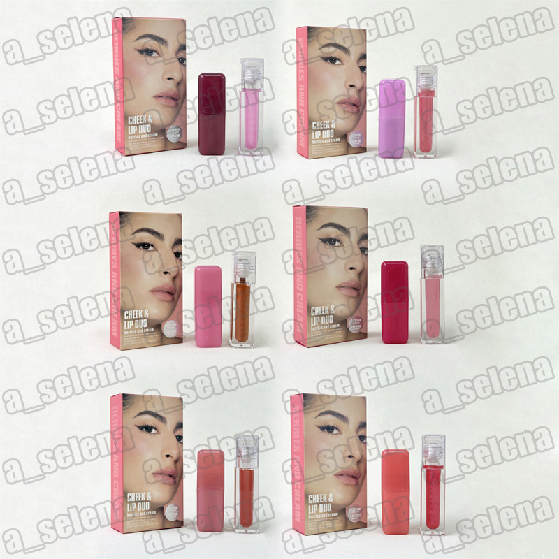 Duo de maquillage pour joues et lèvres, liquide, Blush 4.5ml et huile pour les lèvres 3.9ml, brillant à lèvres hydratant longue durée, crème natu