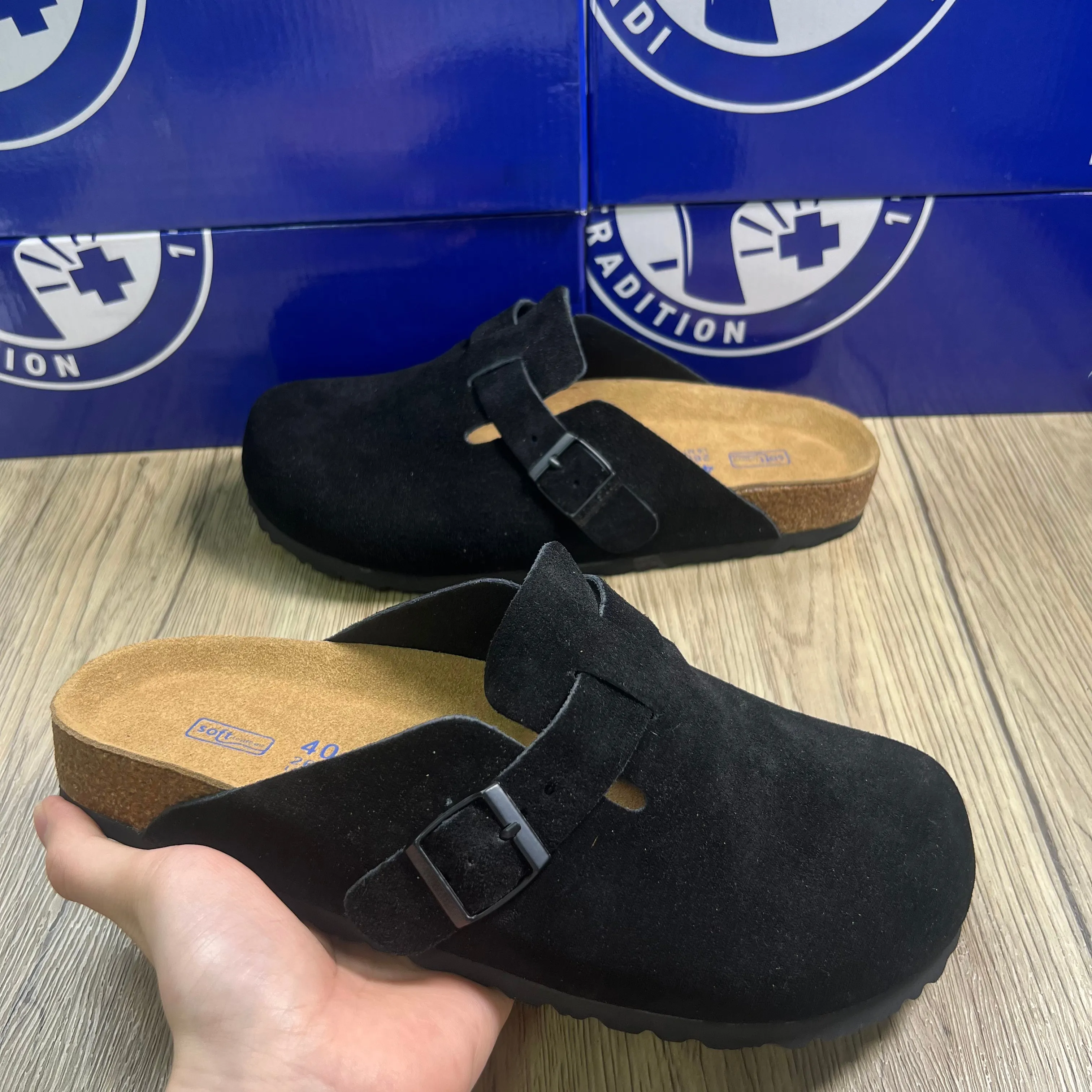 Designer Clogs Sandal birks Sandal Clog birksnstock Slipper boston birkentsock Summer Slides Cork Flat Leather Beach Casual Shoes Women Men Scuffs S