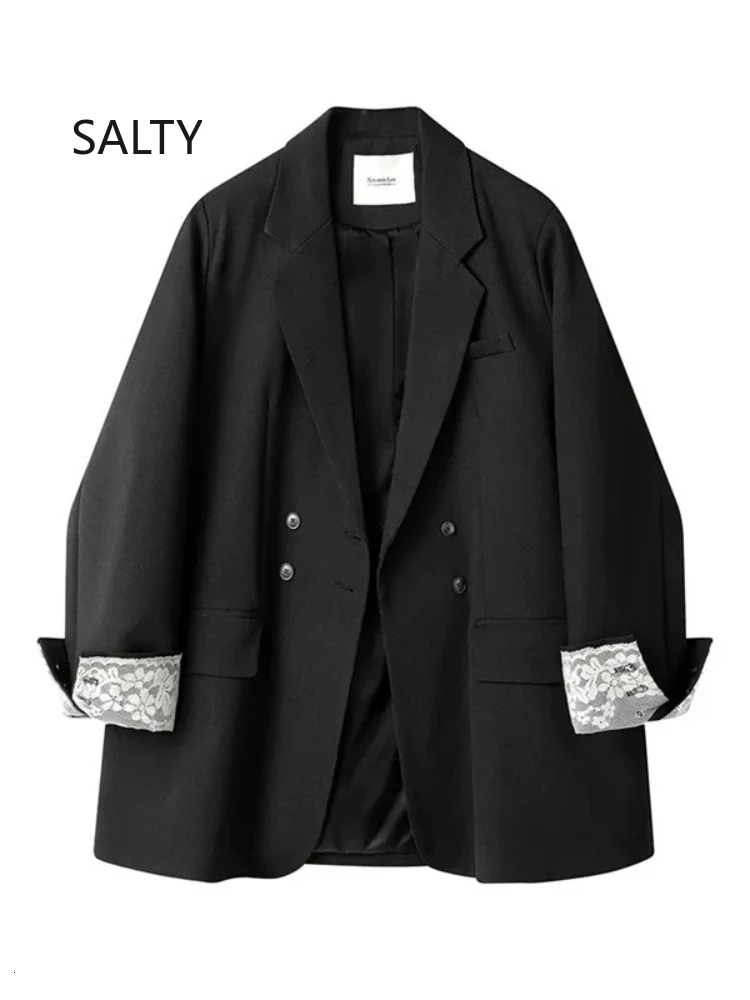 Spring Autumn Blazer Women Korean Casual Lace Womens Outerwear Long Sleeve Jacket 260924