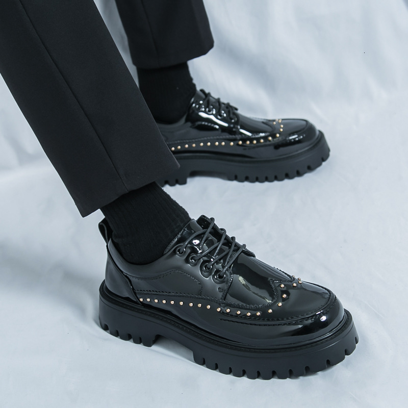 Niche Design Men's Brogue Genuine Leather Formal Business Casual Oxford Dress Shoes Thick Rubber Sole Wedding Office Comfortable dh1102856866