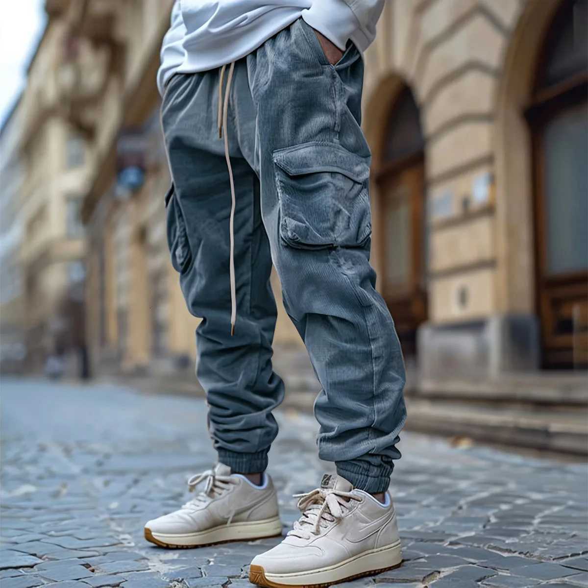 Men's Jeans 2025 Spring Summer Stylish Straight Cargo Pants Men Casual Texture Corduroy Trousers For Men Daily Leisure Loose Pant Streetwear H2