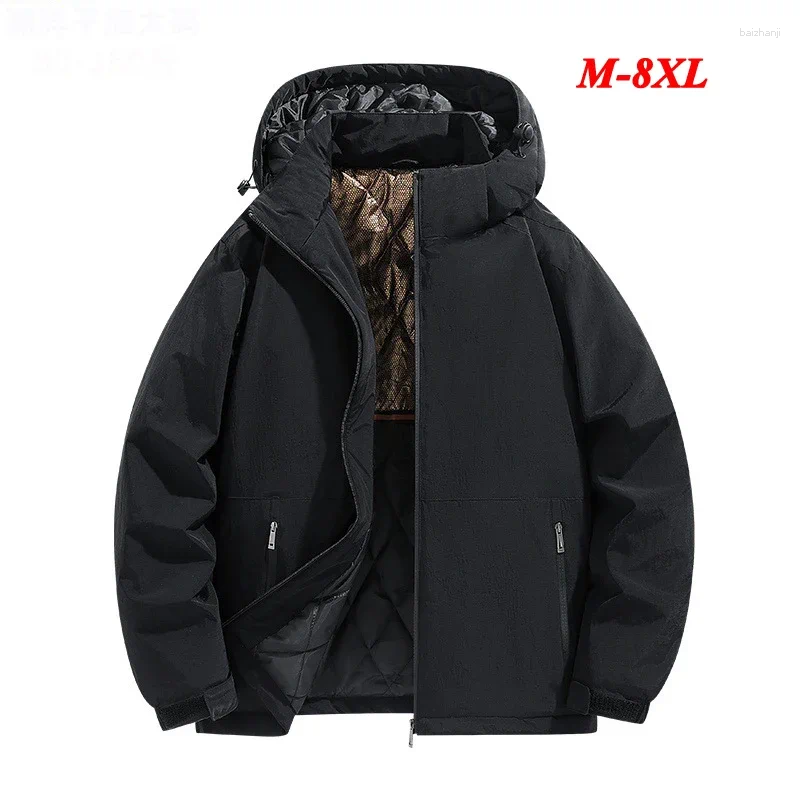 Winter Mens Warm Down Padded Jackets Fashion Man Loose Snow Hooded Parkas Men Thermal Windbreaker Coats Clothing Plus Size