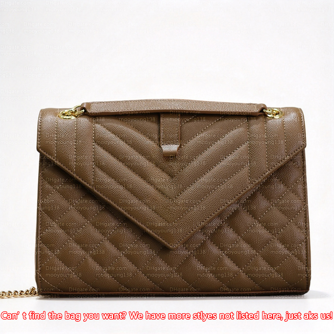 12A Premium Mirror Quality Designer Envelope Bags for Women Caviar Leather Quilted Bag 21cm 24cm Luxury Handbags Caramel Crossbody Purse Shoulder Ch