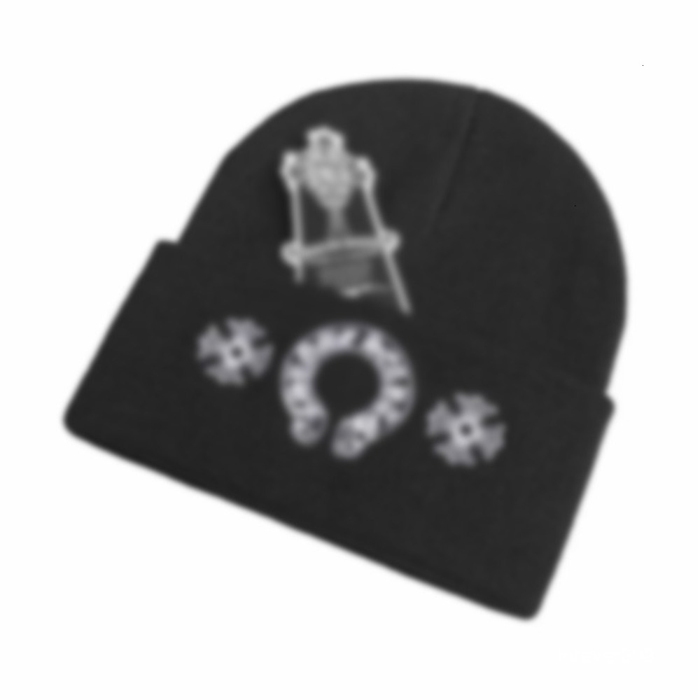 Beanie/Skull Caps Classic chrome hat winter warm beanie womens designer pullover cold hat casquette mens outdoor ski hat AAAAA