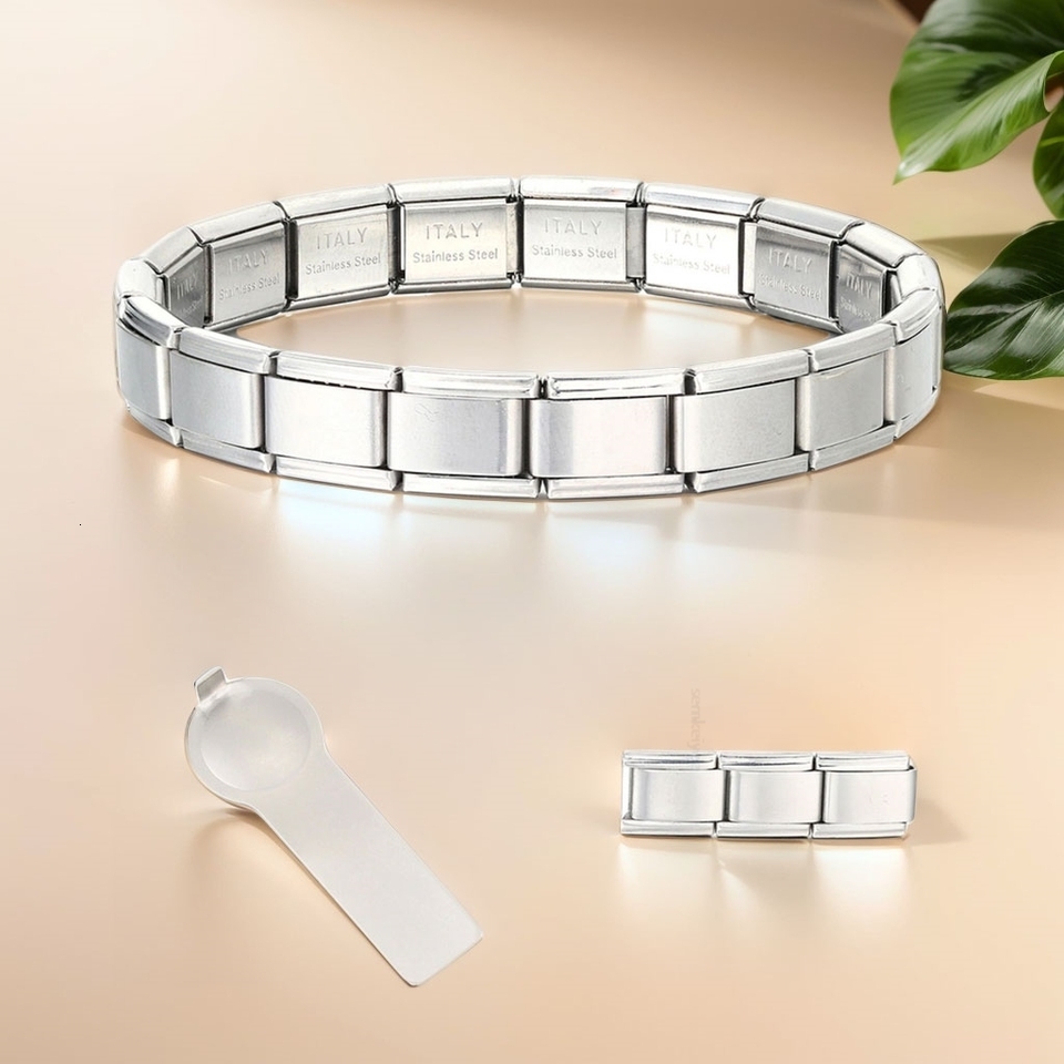 Italian Charm Bracelets DIY Basic Chain Stainless Steel Bangle Versatile Assembled Modules Ideal Gift 9mm Universal Dropshipping ddmysat