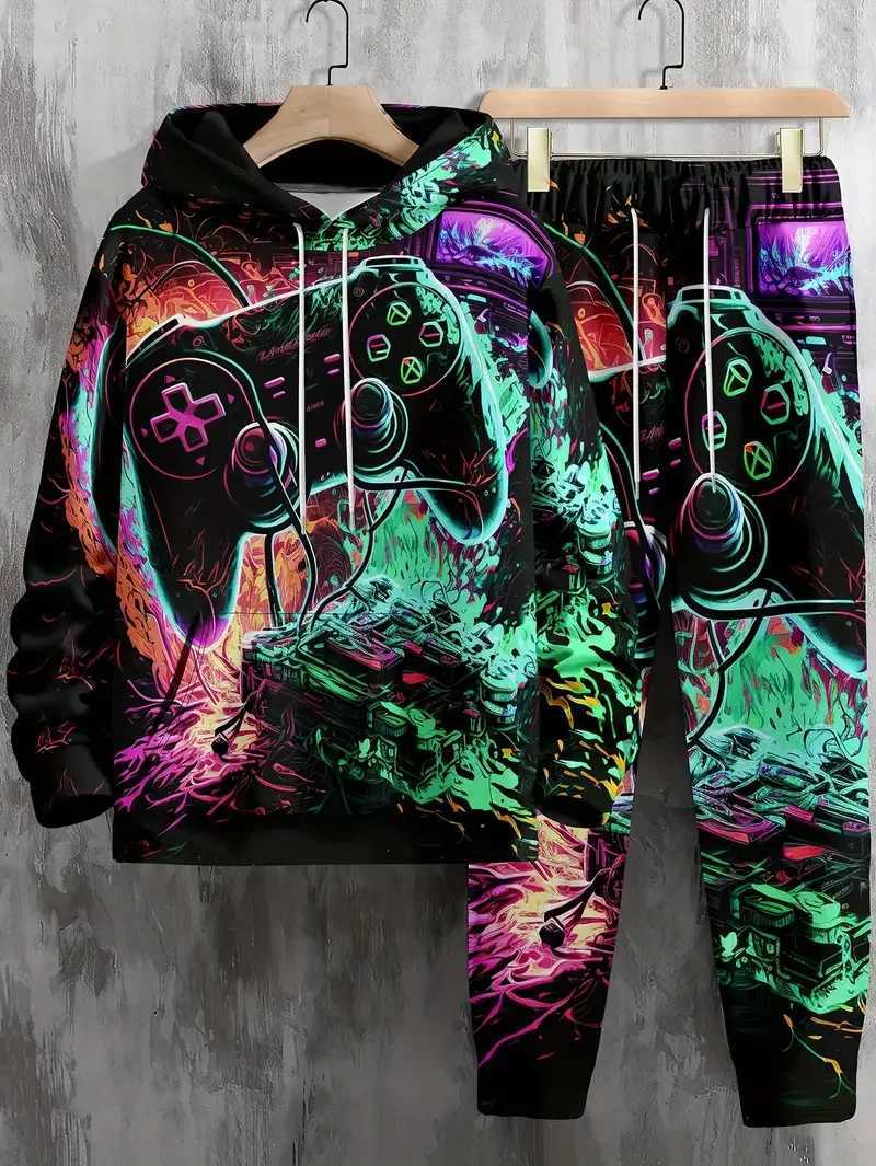 New Game Consoles 3D Printed Hoodie Pant Sets Men's Fashion Casual Sweatshirts Sweatpants Two Piece Suits Man Tracksuit Clothing T260924