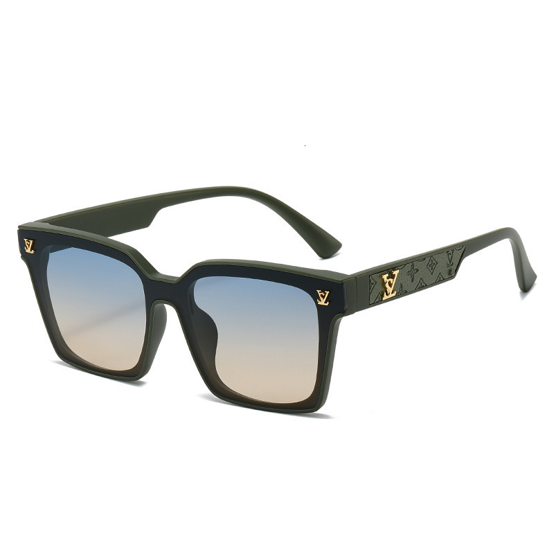 Brand Luxury Designer Sunglasses New Unisex Leather With A High-End Feel, European And American Neutral Style, Full-Frame Square Sunglasses Feel, St