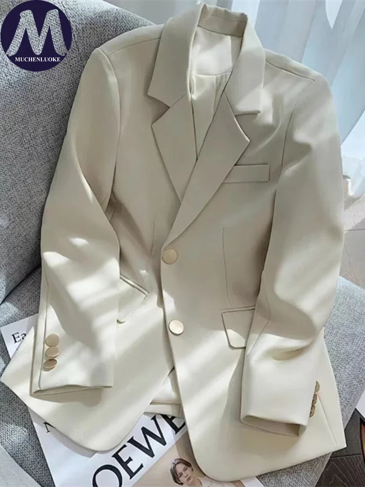Womens Long Sleeved Blazer Korean Fashion Slim Fit Casual Loose Office for Spring Autumn 260924