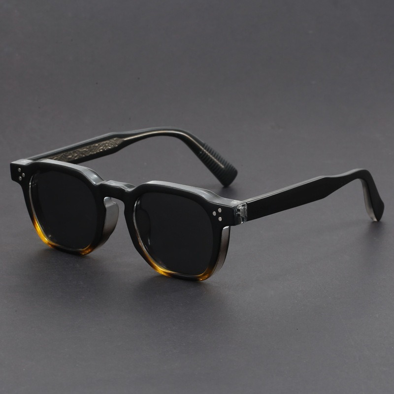 High-End Designer Sunglasses Fashionable Cross-Border Men's With Unique Rivet Design, Minimalist Style, European And American Ins Sun Protectio