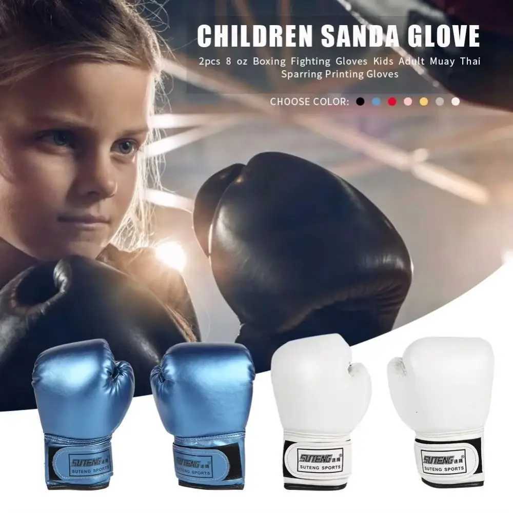 Leather Protective PU Gear 2pcs Kids Boxing Gloves Punching Bag Professional MMA Fighting Gloves Children's Gift for Kids Child Training N26092