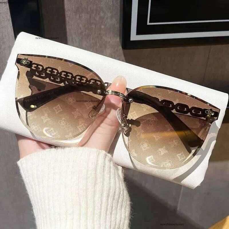 Nouvelles lunettes de soleil haut de gamme à impression complète sans cadre pour femmes 1015
