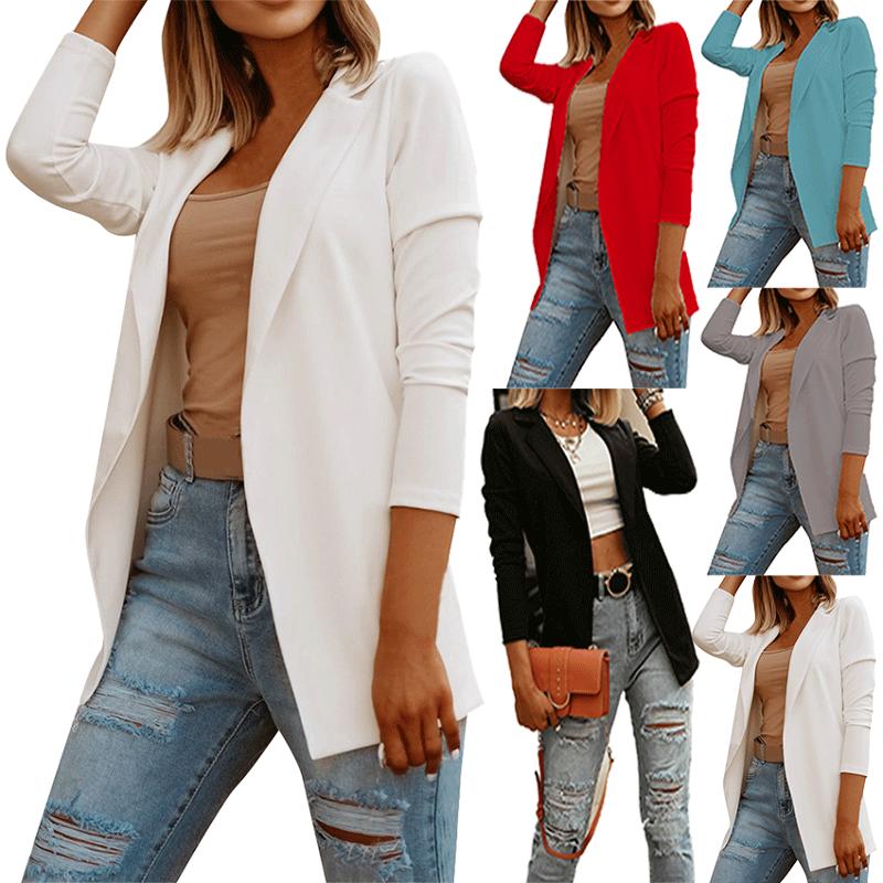 Designer Style New Arrival High Quality Women's Solid Color Long Sleeve Blazer Slim Fit Suit Jacket Casual Office Commute Outerwear Spring A