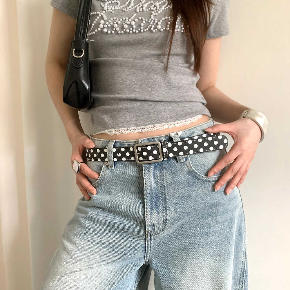 Y2K Belts Vintage Niche Polka Dot Belt Women's Designer Leather Belt Accessory High-End Matching For Skirts And Jeans Belt J260923