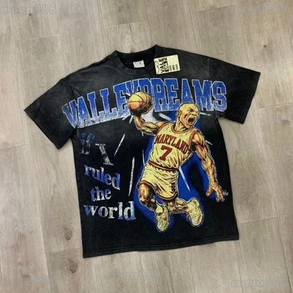 Camicia Valleys Dream Camicia da uomo firmata Uomo Donna T-shirt a maniche corte stampata vintage lavata per uomo Modelli alla moda T-shirt grafica