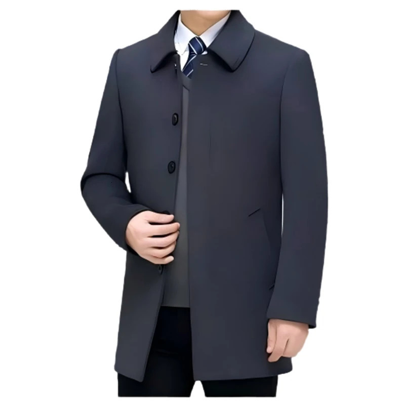Highquality woolen midlength overcoat for middleaged and elderly fathers business casual men's lapel coat 260923