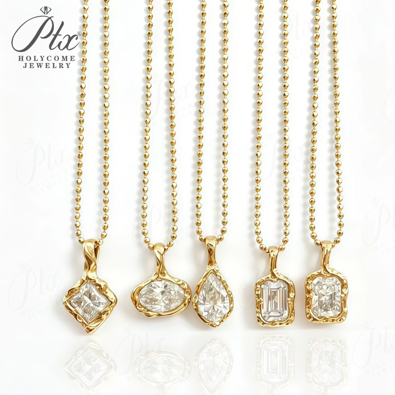 Lab Grown Diamond Pendant Necklace Oval Pear Radiant Princess Emerald Cut S925/14K Solid Gold Women Fine Jewelry Anniversary Gift