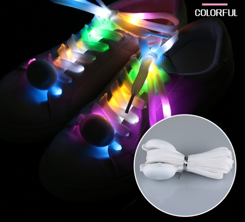 1 Paar oplichtende veters Nylon LED-schoenveters Knipperende LED-schoenveters met knipperende schoenveters Glow in The Dark Party 260902