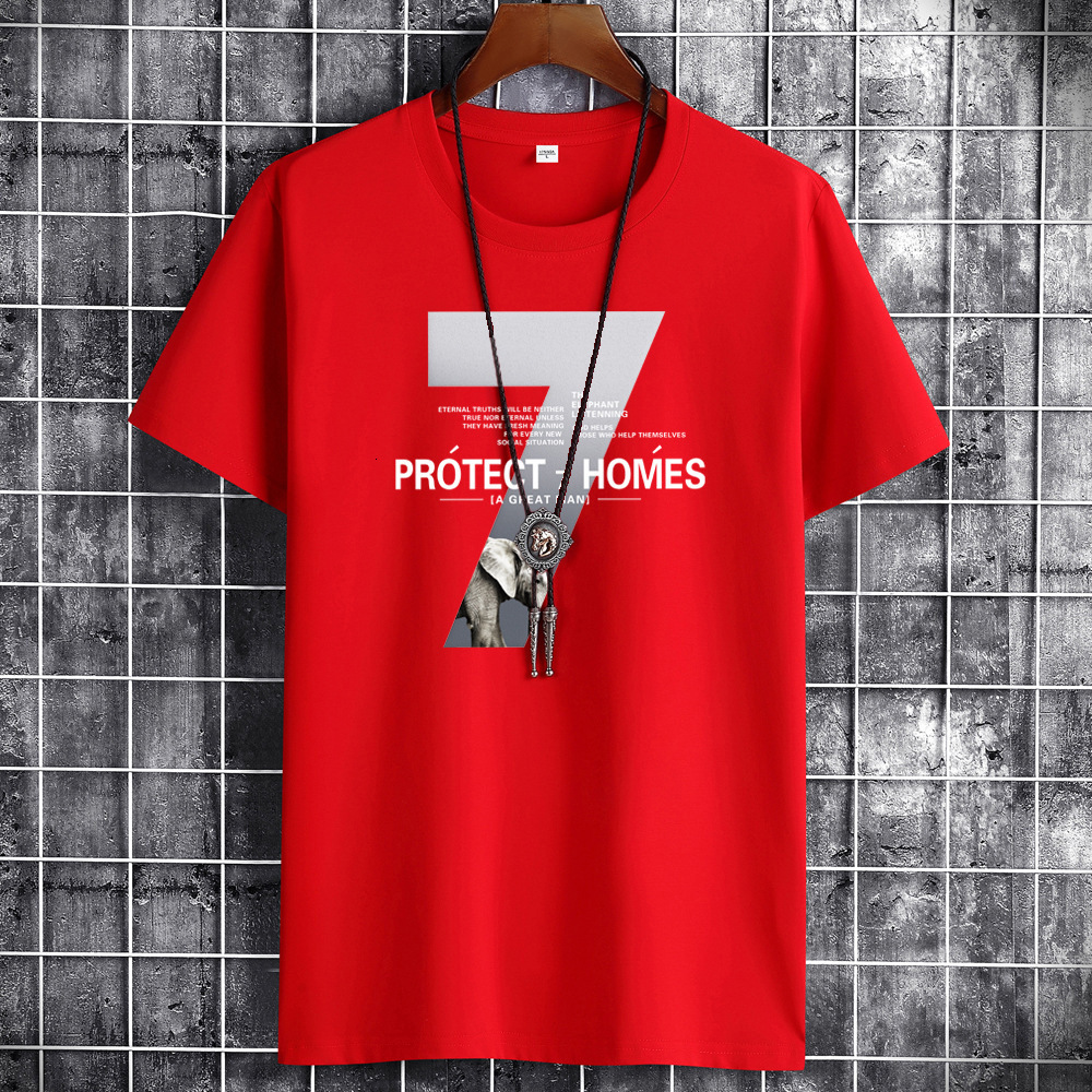 Summer Korean-style loose-fit T-shirt, short-sleeved, men's, with printed design, new style for teenagers, casual, plus-size, round neck, men&#
