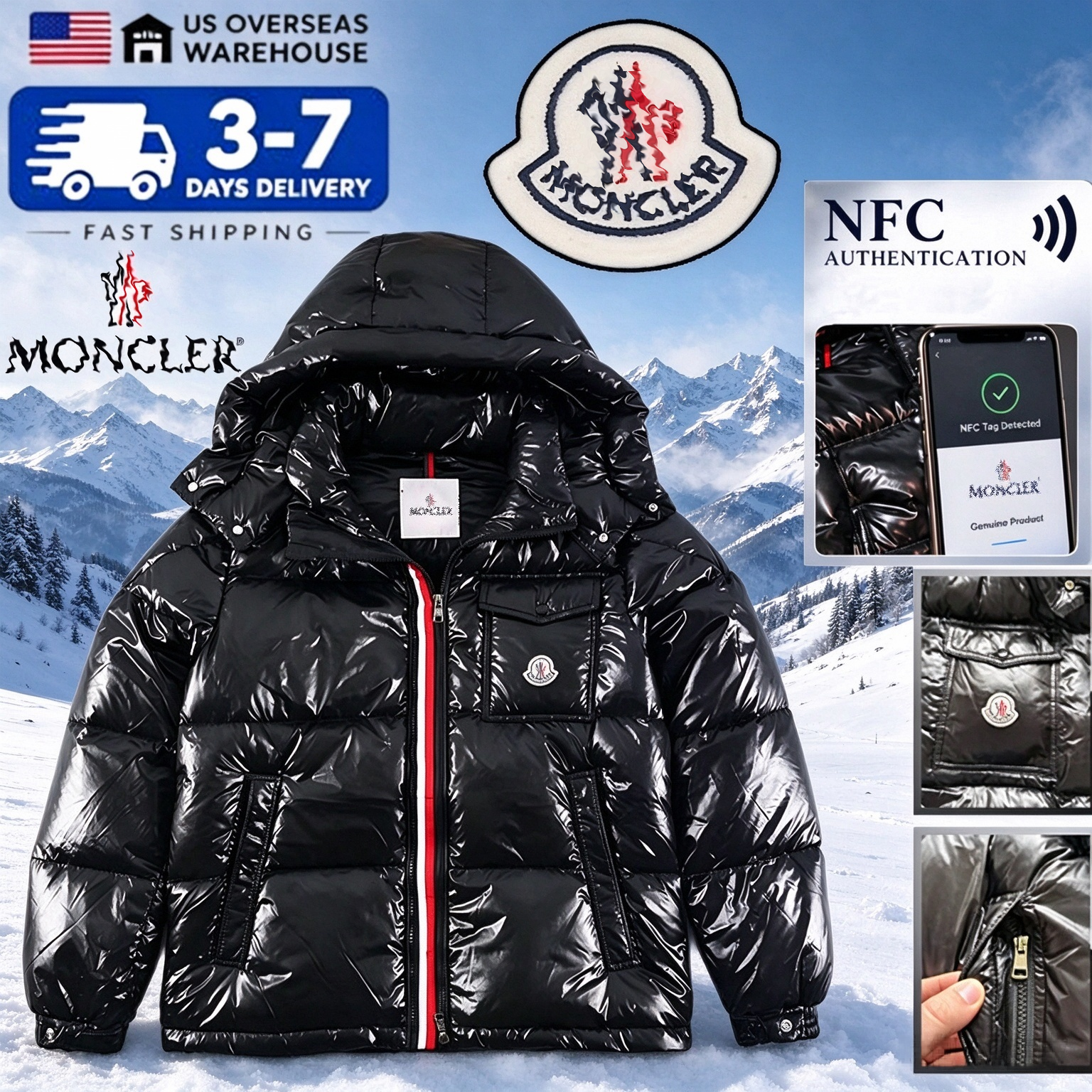 Mnoncler Down Jacket Men Puffer Jacket Doudoune Maya Jacket Down Parkas Puffer Jacket Cardigan Men Womens Doudoune With NFC Winter Warm Windbreaker