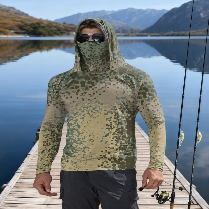 Fishing Hoodie Men Long Sleeve Quick Dry Breathable Clothing Uv Protection Outdoor Tshirt fishing clothes w260923