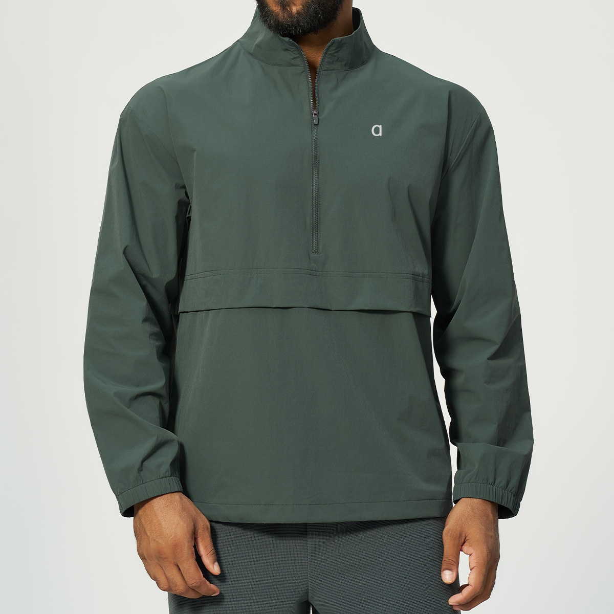A3003 Veste de yoga pour hommes légère à séchage rapide imperméable à l'eau avec semi-fermeture éclair veste à col montant mode veste de fitness