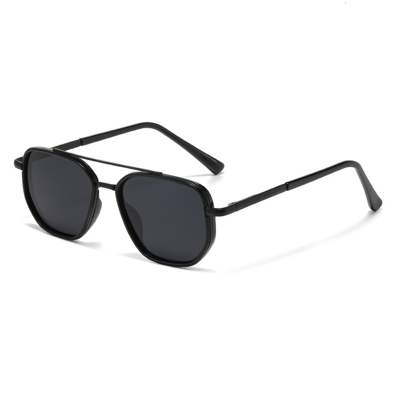 Premium Brand Designer Sunglasses New Cross-Border TR Polarized Men, Large Square Frame Metal Style Sunglasses For Women, UV Protection, Face-Shadin