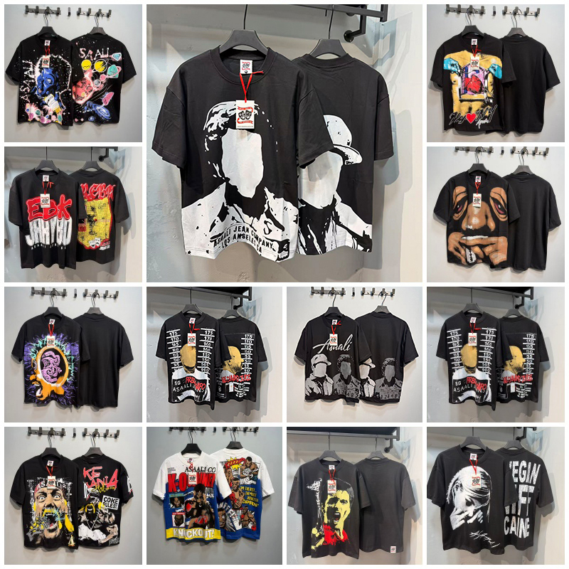Asaali designer chemise hommes 100 styles y2k chemise de haute qualité coupe ample chemise de fête hip hop mode streetwear graphique tee s--xl