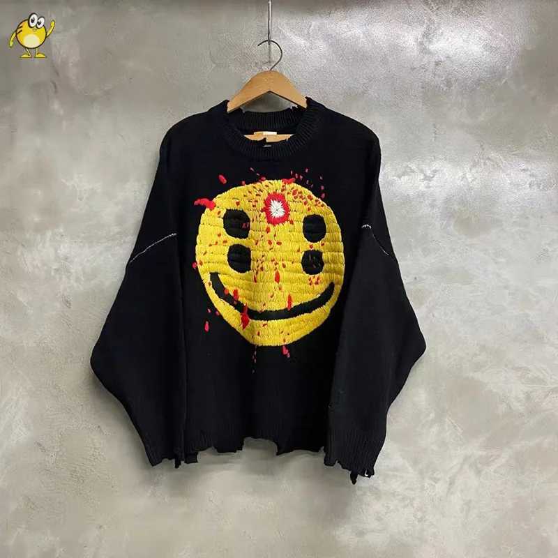 Sweaters Good Men's Quality Winter Saint Knitting Sweater Men Woman Hip Hop Loose Vintage Damaged Casual Streetwear Fashion Classic C260923