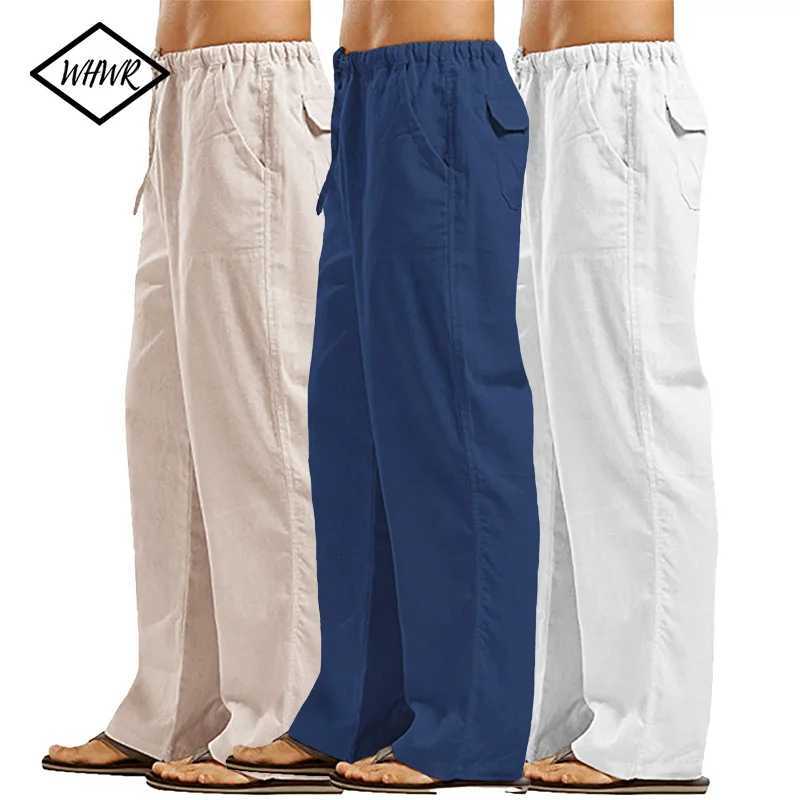 Men's Pants Men's Long Pants Lightweight Drawstring with Pockets Comfortable Straight Leg Casual Trousers for Summer Beach Wear H260924