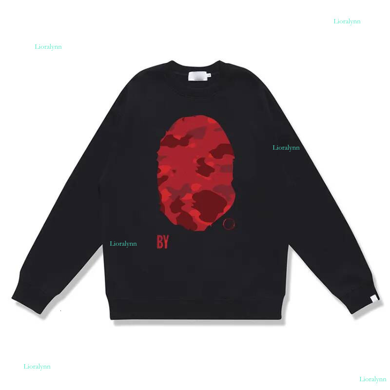 Bapeshoody Pullover Classic Camouflage Ape Head Round Neck Hoodie Bapelyhoodit Sweatshirt Trendy Brand Large Print Loose Shoulder Long Sleeve Bapa H