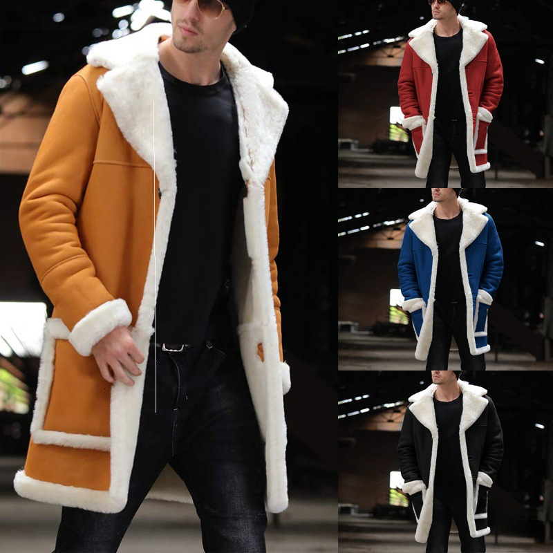 European And American Winter Amazon Faux Leather Coat 2023 Cross-Border Thickened Artificial Fur Suede Jacket For Men Manlishan