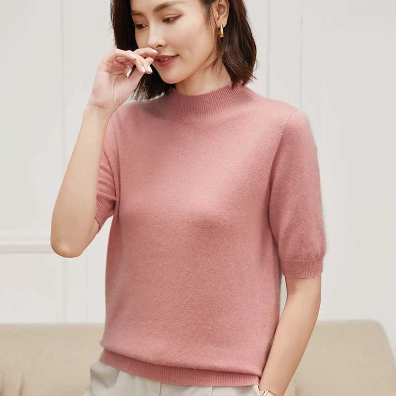 Women's Sweaters Womens Mock Neck 100% Cashmere Pullover Sweater Autumn Winter Sleeve Knitwear Classic Solid Tops Goat Wool Soft Casual Fashion