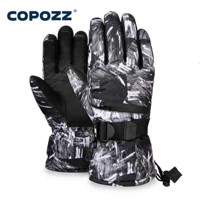 Ski Gloves COPOZZ Men Women 3 Finger Touch Screen Ski Gloves Waterproof Winter Warm Snowboard Gloves Motorcycle Riding Snowmobile Gloves Q260923